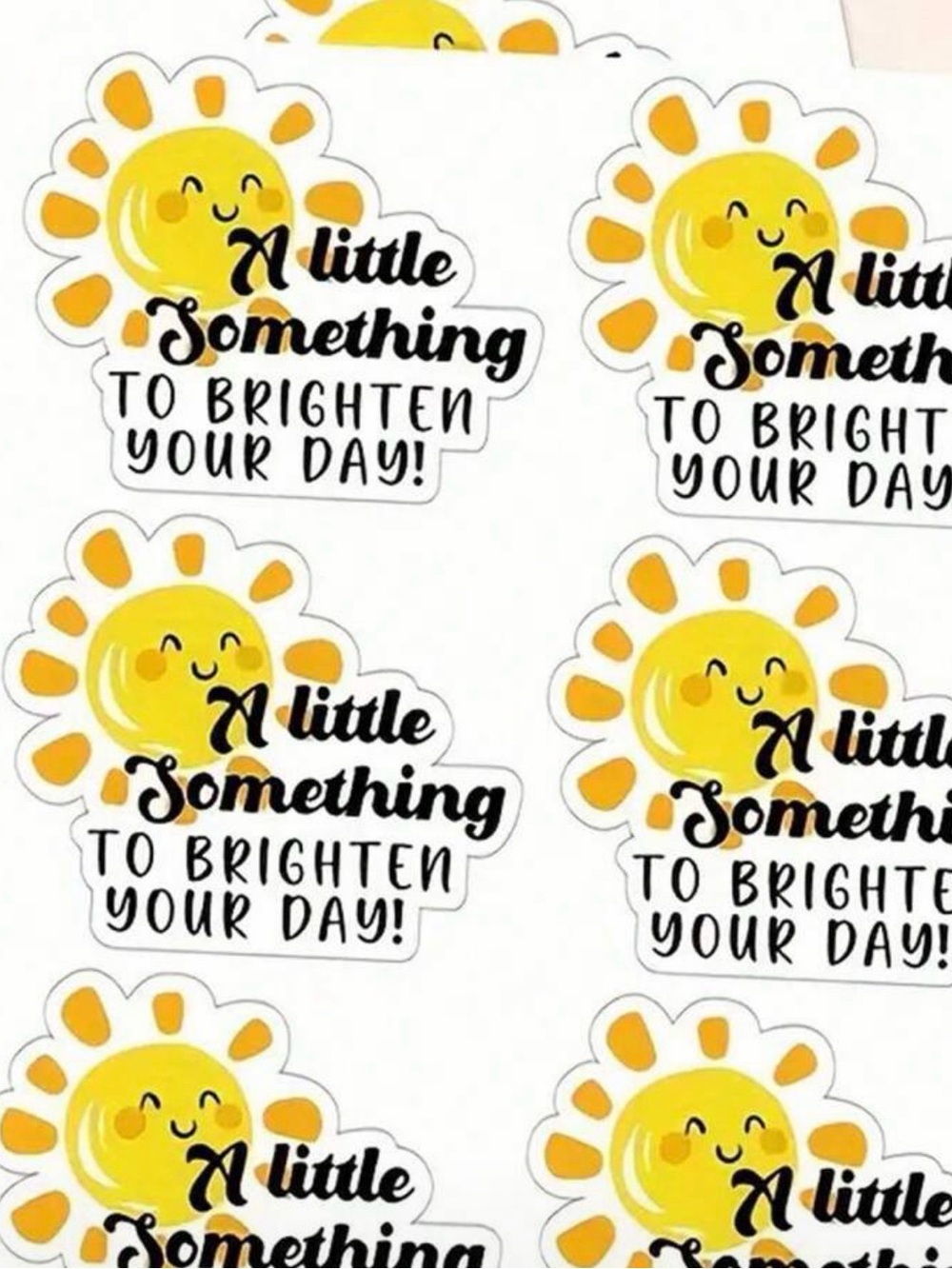 100 Sunshine Stickers - "A Little Something to Brighten Your Day"